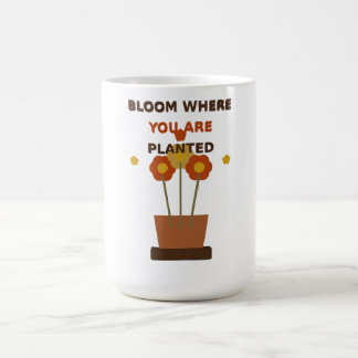 Caneca De Café Floresça Onde Você Está Plantado, Vaso de Flores B