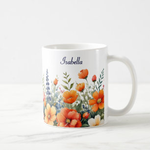 Caneca De Café Florescem Onde São Plantadas Flores de Jardim