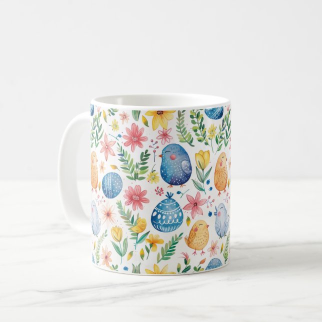 Caneca De Café Florescer de Primavera Páscoa 3 (Frente Esquerda)