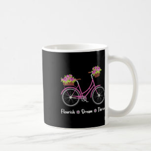 Caneca De Café Florescer Sonho Prosperar Floral Bicicleta Subtil