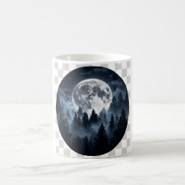 Caneca de Café Floresta ao Luar Lua Cheia