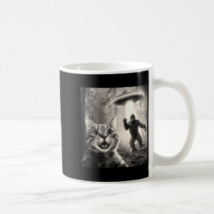 Caneca De Café Floresta Árvores Selfie de Gato Alien Ufo Pé Grand