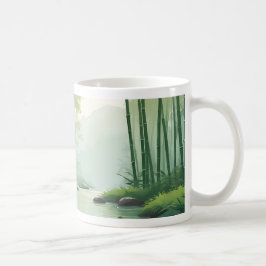 Caneca De Café Floresta Bamboo com Rio