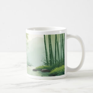 Caneca De Café Floresta Bamboo com Rio