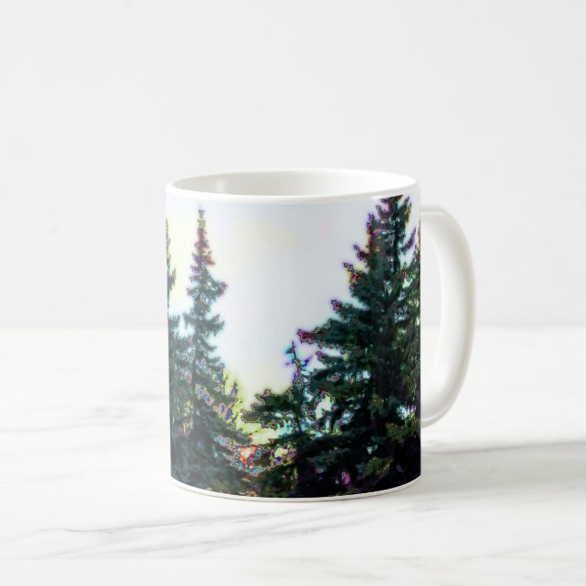 Caneca De Café Floresta boreal excelente do Norte do Canadá Pinhe (Frente Esquerda)