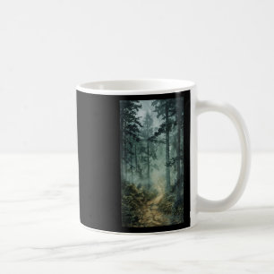 Caneca De Café Floresta Cênica de Nevoeiro Floresta Nebulosa Árvo