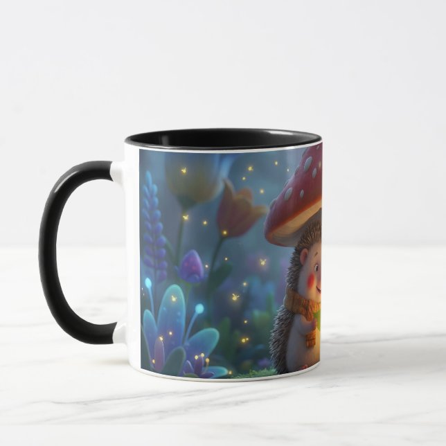 Caneca de Café Floresta Cogumeloouriço Fofo (Esquerda)