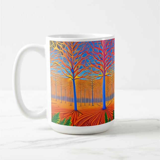 Caneca De Café Floresta de Arte Moderna e Atormentada (Esquerda)