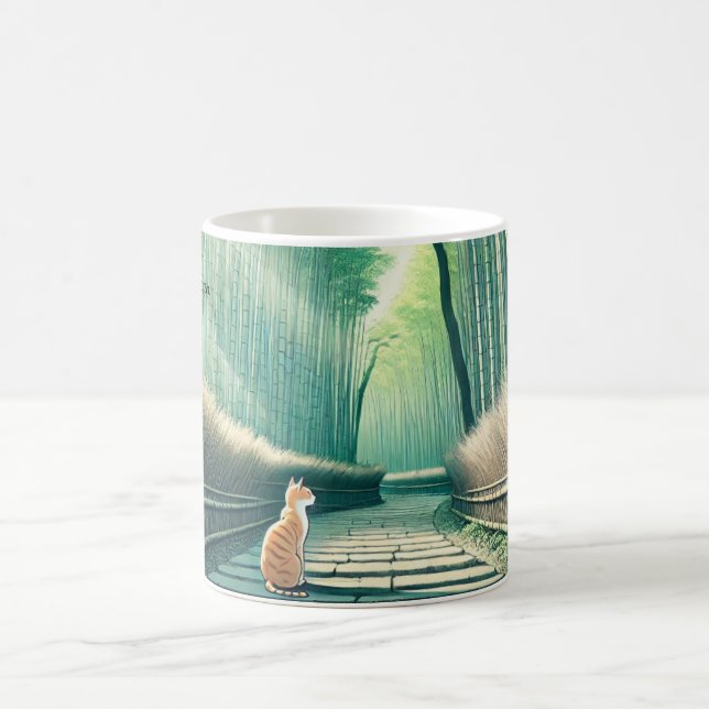 Caneca De Café Floresta de bambu no Japão de Arashiyama (Centro)