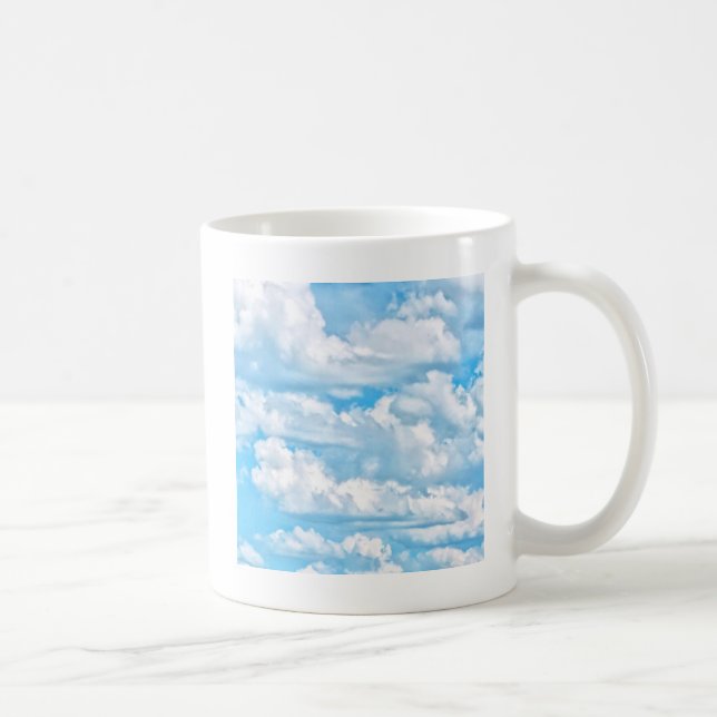 Caneca De Café Floresta de fundo das nuvens ensolaradas felizes (Direita)