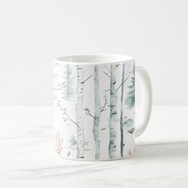 Caneca De Café Floresta de inverno (Frente Esquerda)