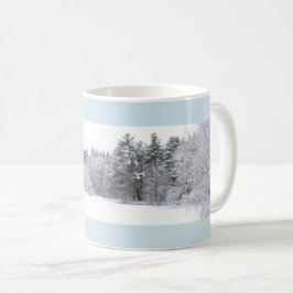 Caneca De Café Floresta de inverno e Panorama de Pond Congelados