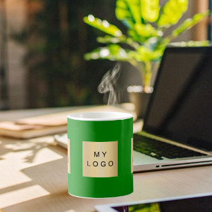 Caneca De Café Floresta de logotipo comercial verde