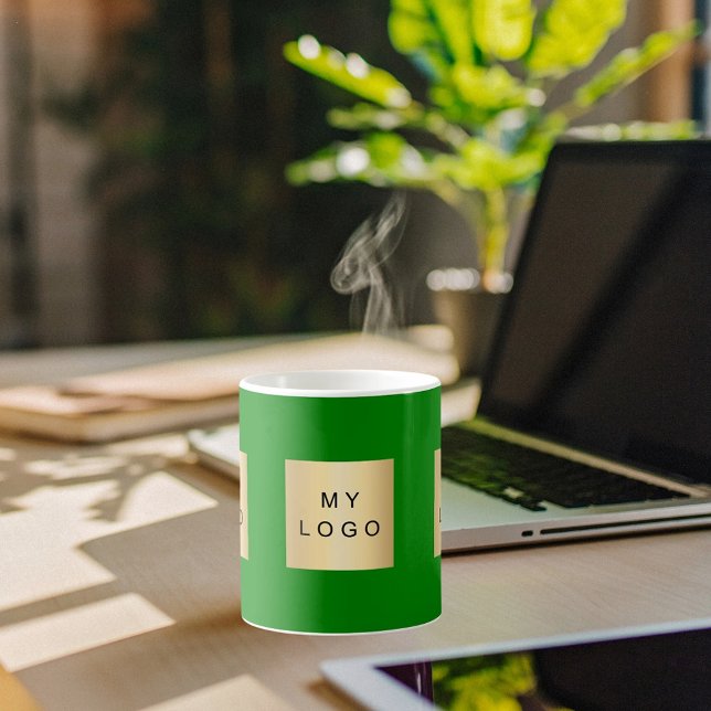 Caneca De Café Floresta de logotipo comercial verde (Criador carregado)