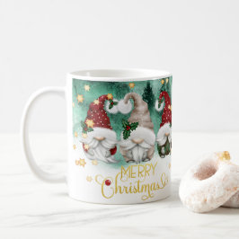 Caneca De Café Floresta de Natal Feliz dos Três Gnomos