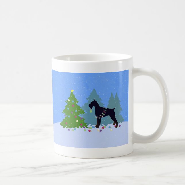 Caneca De Café Floresta de Natal Giant Schnauzer (Direita)