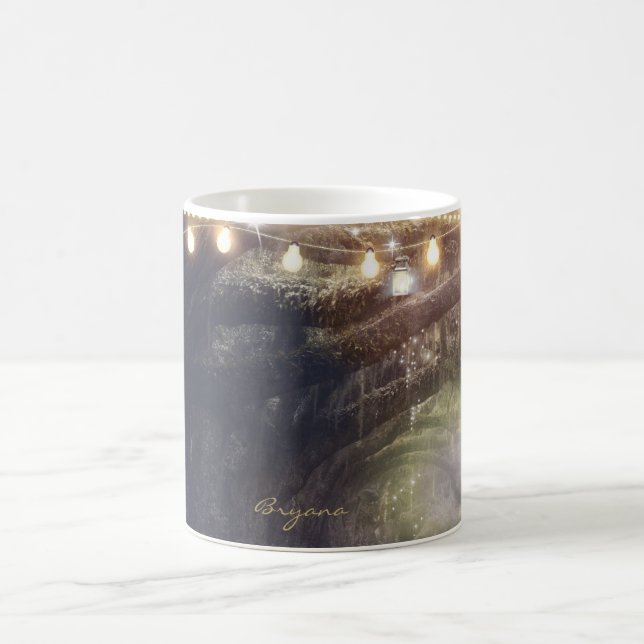 Caneca De Café Floresta Encantada & Luzes de Rustic Woods (Centro)