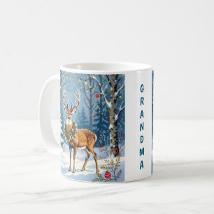 Caneca De Café Floresta Festiva De Inverno De Vento De Natal Pers