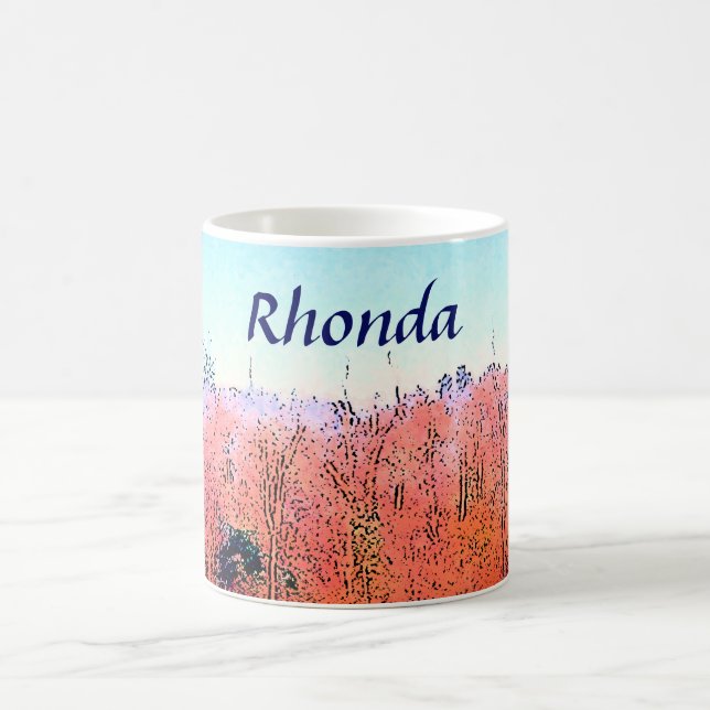 Caneca De Café Floresta laranja adorável (Centro)