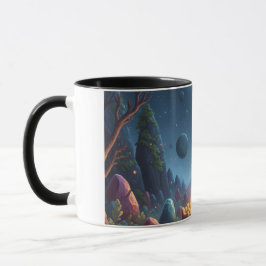 Caneca de Café Floresta Mágica da Fogueira Cósmica