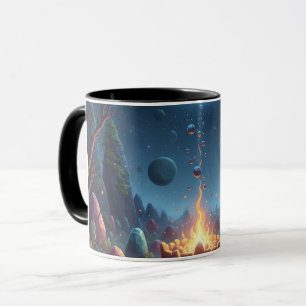 Caneca de Café Floresta Mágica da Fogueira Cósmica