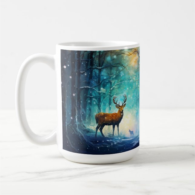 Caneca De Café Floresta Mágica Nevada Art-82109 (Esquerda)
