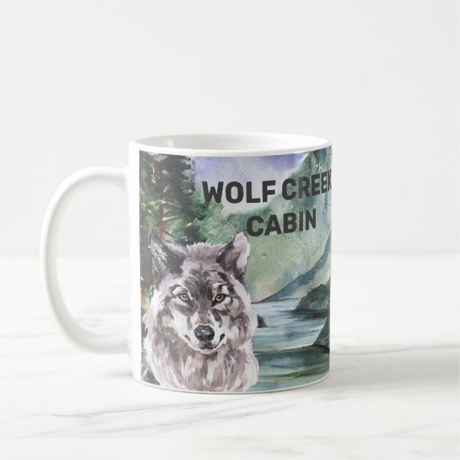 Caneca De Café Floresta Personalizada de Woods de Cabin (Esquerda)