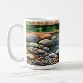 Caneca De Café Floresta Pintada Mão com Brook