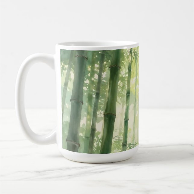 Caneca De Café Floresta Serena de Bambu Brilho Névoa (Esquerda)