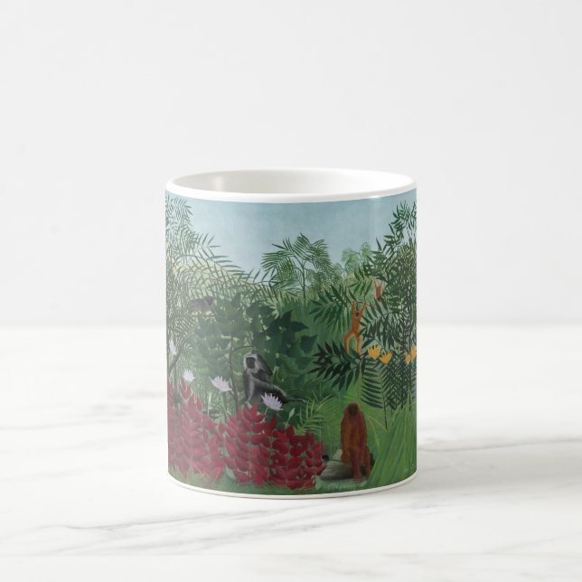 Caneca De Café Floresta Tropical com Macacos e Cobra (Rousseau) (Centro)