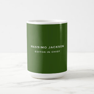 Caneca De Café Floresta Verde Plano Elegante Minimalista Simples 