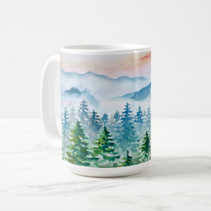 Caneca De Café Florestas aquáticas e montanhas