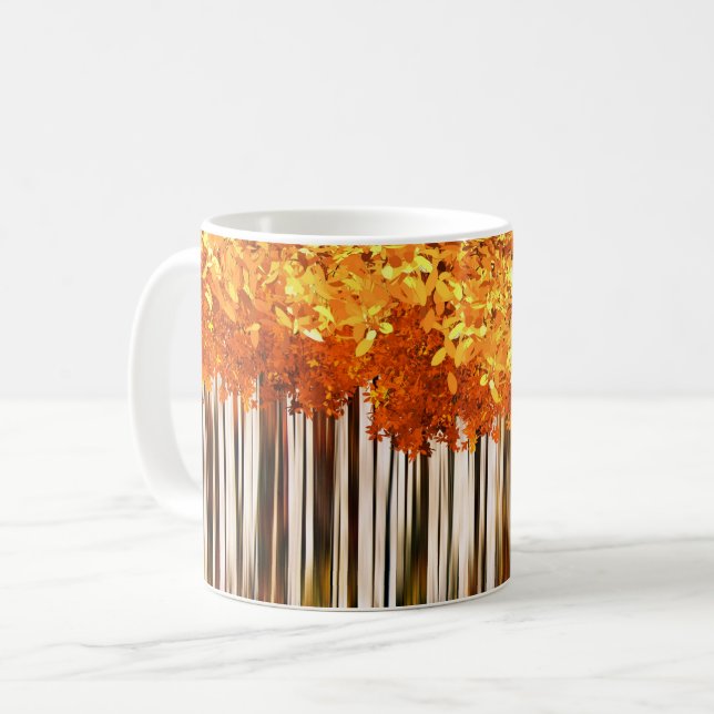 Caneca De Café Florestas de carpintaria laranja-baixa florestas d (Frente Esquerda)