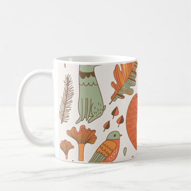 Caneca De Café Florestas: Fundo Colorido de outono. (Esquerda)