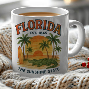 Caneca De Café Flórida Beach Sunset Alligator Est. 1845