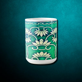 Caneca De Café Flórida chinesa em azul-esverdeado