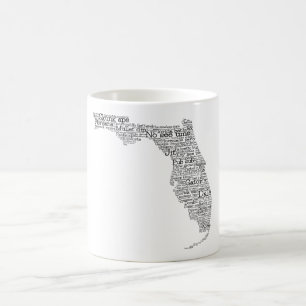 Caneca De Café Flórida EUA - Slang Word Art Map Coffee Mug