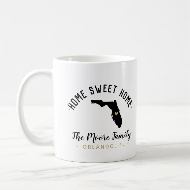 Caneca De Café Flórida Home Sweet Família Monograma Mug (Esquerda)