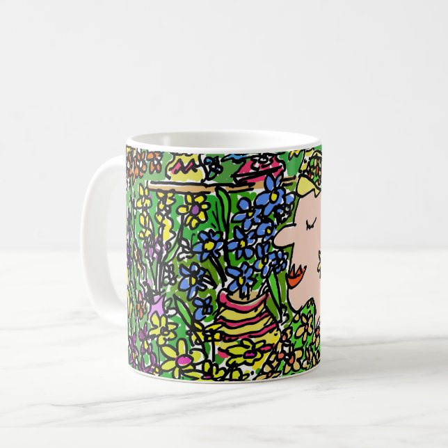 Caneca De Café Florista ou Vendedora de Flores Divertido (Frente Esquerda)