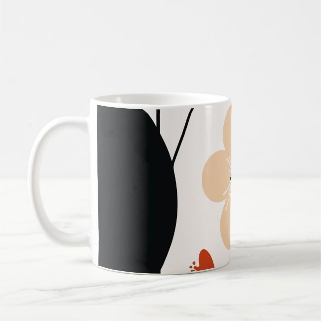Caneca De Café Flower abstract pattern (Esquerda)