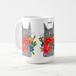 Caneca De Café Flower Cat