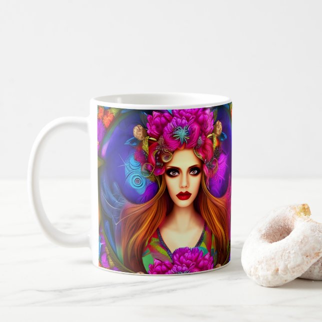 Caneca De Café Flower Fairy Queen (Com Donut)
