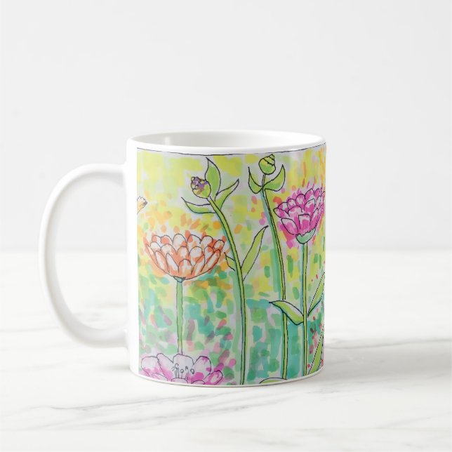 Caneca De Café Flower Field (Esquerda)