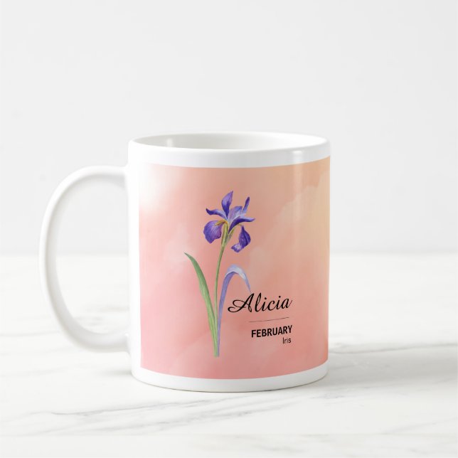 Caneca De Café Flower Mug Personalizado em Fevereiro (Esquerda)