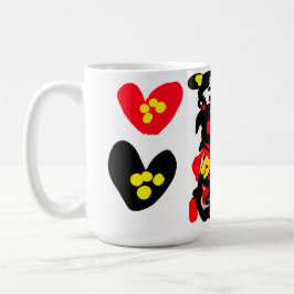 Caneca De Café Flowers and black and red Valentine day