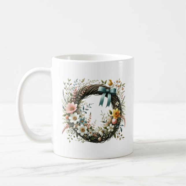 Caneca De Café Flowers Wreath (Esquerda)