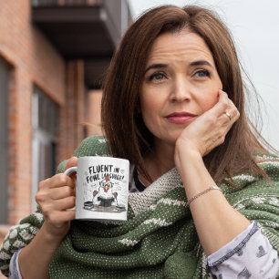 Caneca De Café Fluente em Linguagem de Fowl Biblioteca de Bookish