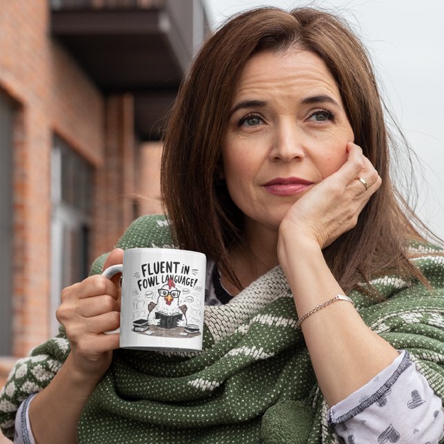 Caneca De Café Fluente em Linguagem de Fowl Biblioteca de Bookish (Criador carregado)