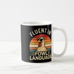 Caneca De Café Fluente Em Linguagem Imprópria De Frango