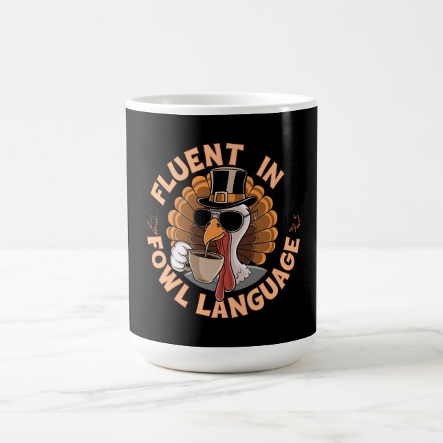 Caneca De Café Fluente na língua de Fowl Design engraçado para fr (Centro)